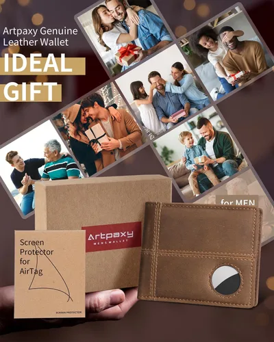Miniatura 6 de Cartera con soporte AirTag, Marrón café, Moderno