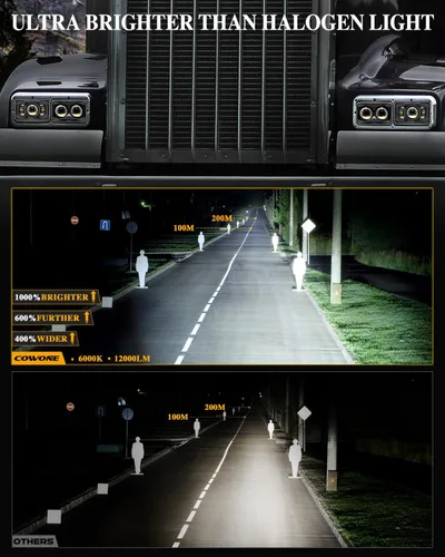 Miniatura 3 de Faros delanteros LED homologados por DOT de 4 x 6 pulgadas, 1000% más brillantes, 120W, compatibles con Kenworth T800 T600, Peterbilt 379