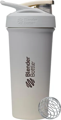 Miniatura 21 de BlenderBottle Strada Shaker Cup - Botella de agua aislada de acero inoxidable con batidor de alambre, 24 onzas, color negro