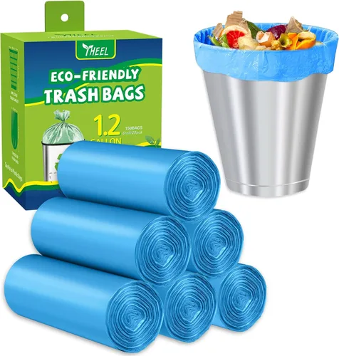 Bolsas de basura pequeñas de 1.2 galones: Bolsas de basura pequeñas para bolsa de basura de baño, mini forros de basura para baño, dormitorio,