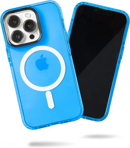 Miniatura 90 de SteepLab Funda de barrera para iPhone 13, protección de 360 grados que absorbe impactos con bisel elevado y colores llamativos (cielo azul brillante)
