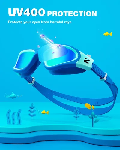 Miniatura 2 de ZIONOR Gafas de Natación para Niños, G1MINI SE Gafas de Natación Antivaho para Niño Niña 6-14 B4 (lente dorada - azulado)