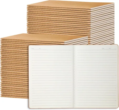 Miikoul 72 paquetes de cuadernos en papel kraft A5 con papel rayado al por mayor, 8.3 x 5.5 pulgadas, 60 páginas/30 hojas, 80 g/m², cuaderno de