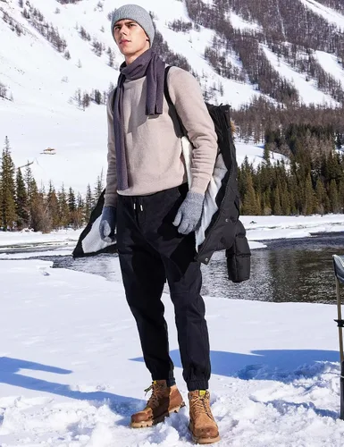 Miniatura 5 de Abrigo largo de invierno para hombre, con capucha, forro polar cálido y resistente al agua