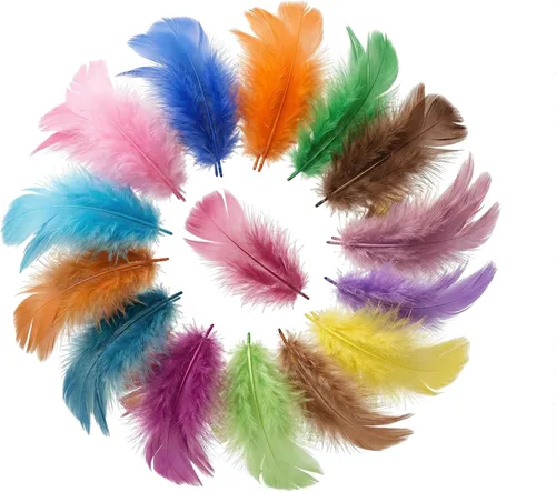 1500 plumas coloridas de alta calidad a granel – 15 colores surtidos (100/paquete) – Plumas para jaulas, plumas suaves naturales para manualidades,