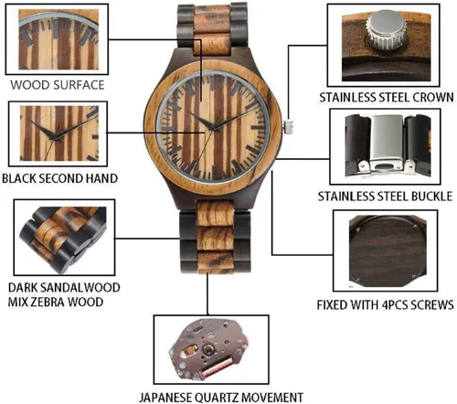 Miniatura 3 de Relojes de madera grabados personalizados Relojes de madera de cumpleaños o aniversario personalizados para hombres, marido, novio, papá, hijo