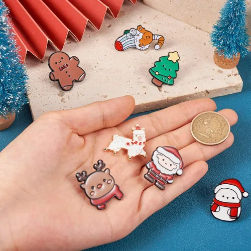 Miniatura 93 de Pandahall - Broches esmaltados de aleación con varios temas, broche de solapa, juego de pines esmaltados
