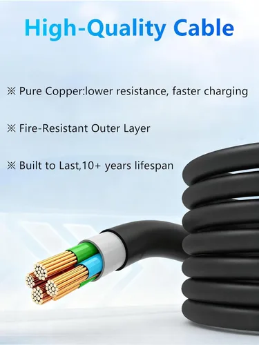 Miniatura 6 de Cargador EV, 16Amp 110V/240V Portátil Nivel 1 Nivel 2 Estación de carga de vehículos eléctricos con enchufe NEMA 6-20 y adaptador NEMA 5-15