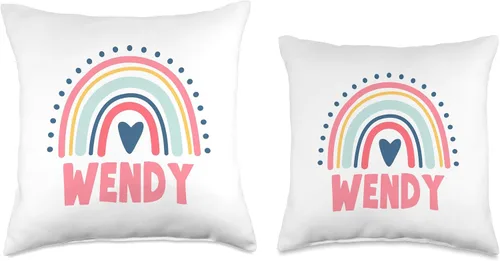 Miniatura 3 de Idea Regalo Personalizzata con Nome Gifts Idea Wendy Name Custom Woman Myth Legend Pink Birthday Party Throw Pillow, 16x16, Multicolor