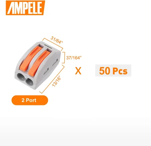 Miniatura 2 de Conector de cable de palanca de 2 puertos, conectores de alambre de empalme compactos para múltiples tipos de cables