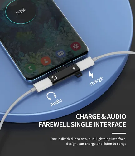 Miniatura 7 de Adaptador auxiliar USB C 2 en 1, carga rápida de 60 W, calidad de sonido de alta fidelidad, compatible con tabletas y portátiles, paquete de 2