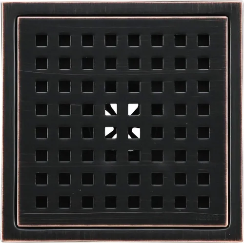 Miniatura 6 de Drenaje de ducha cuadrado de bronce aceitado de 6 pulgadas SUS304 de acero inoxidable con rejilla de inserción de azulejos extraíble Bronce frotado