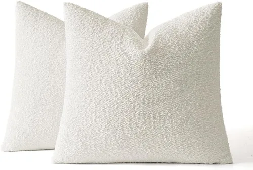 Miniatura 7 de MIULEE - Juego de 2 fundas de almohada decorativas con textura de bucle, de 50 x 50 cm, para sofá y cama, almohadas de invierno neutras, fundas