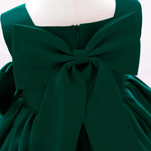 Miniatura 3 de 6M-8T - Vestido de fiesta de tutú para bebé, con lazo grande, para concurso de cumpleaños, para bautizo