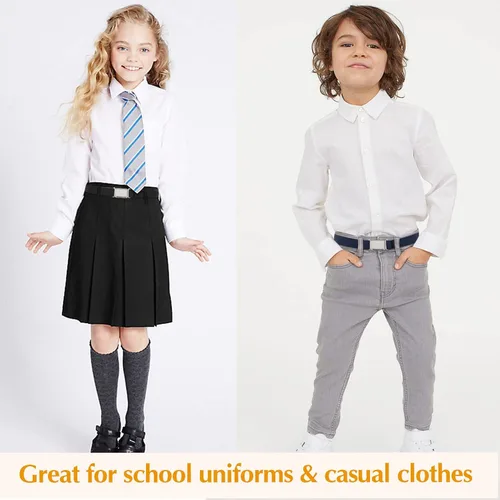 Miniatura 26 de JASGOOD Cinturón magnético ajustable para niños y niñas, cinturón elástico con hebilla magnética fácil para niñas de regreso a la escuela