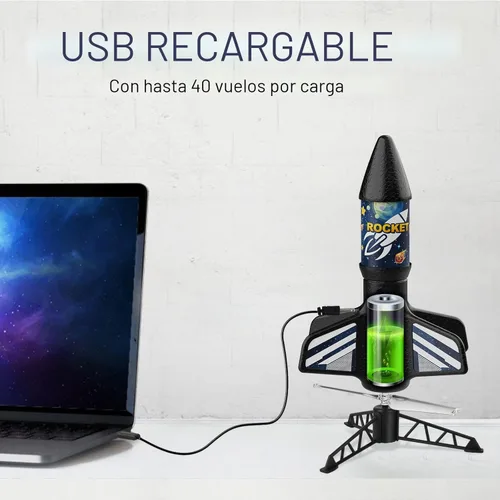 Miniatura 5 de Mafbeanl Lanzacohetes para niños, juguete de cohete de aire motorizado de lanzamiento automático, juguetes al aire libre para edades de 8 a 12 años