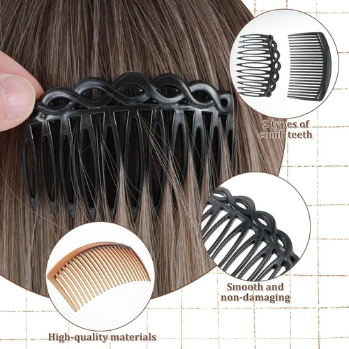 Miniatura 4 de Peines de pelo francés para mujer, 12 piezas de peines versátiles, peine de peluquero profesional para peinar y aseo para flequillo, extensiones
