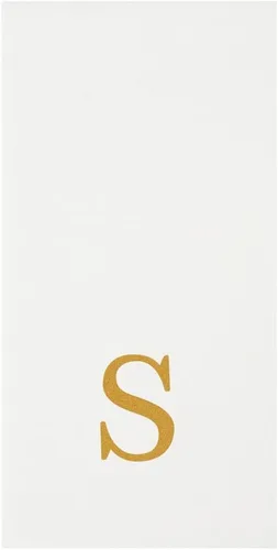 Miniatura 10 de Luxenap Toallas de invitados de tacto de lino de 15.8 X 7.9 pulgadas, 50 toallas de mano con letras - Letra dorada "S", fuente sans serif