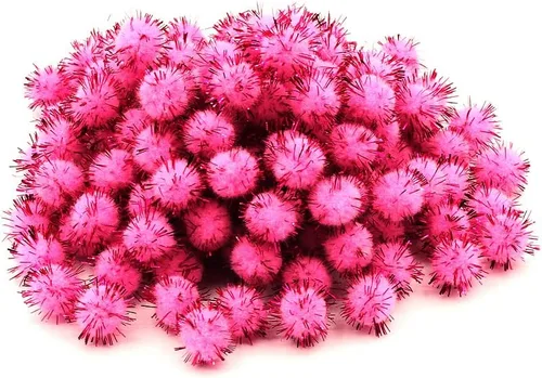 Miniatura 11 de 100 piezas Pompones de Oropel con Purpurina Bolas Brillantes para Manualidades DIY/Decoración de Fiestas/Gato (0.39 pulgadas, 200 piezas)