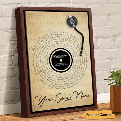 Miniatura 6 de VICILO Póster personalizado con letras de canciones, lienzo para decoración de pared, acordes de canción perfecta, regalo de aniversario de un año