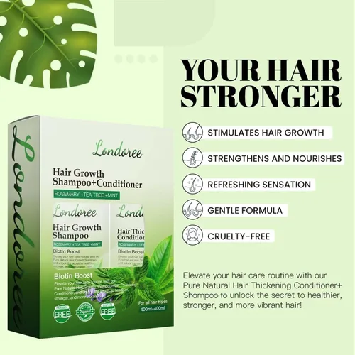 Miniatura 4 de Rosemary - Champú y acondicionador para el crecimiento del cabello adelgazante – Champú espesante de biotina para la pérdida del cabello, sin