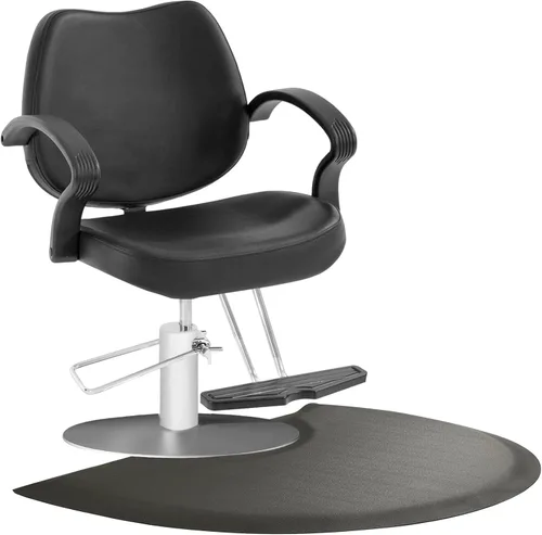 Salon Mat - Tapete para silla de peluquería de 3 x 4 pies, antifatiga, color negro, semicírculo, para estilista de peluquería, tapete de pie cómodo