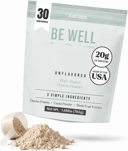 Miniatura 10 de Be Well By Kelly - Proteína en polvo a base de plantas de chocolate, vegana 0.74 oz de proteína 9G de fibra 1 NetCarb (3 ingredientes, 20 porciones)