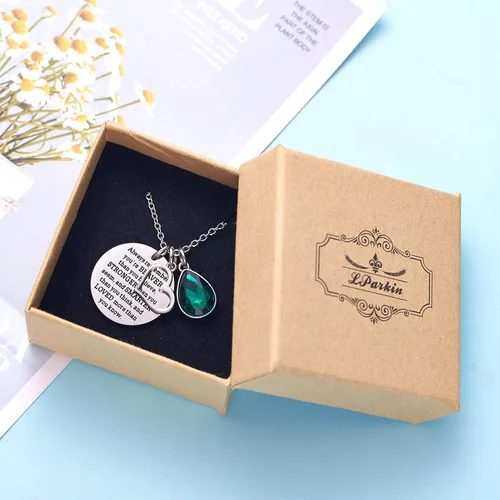 Miniatura 6 de LParkin Collar de piedra natalicia, grabado con texto en inglés You are Braver Than You Believe, regalo de graduación, mejor amigo, regalos