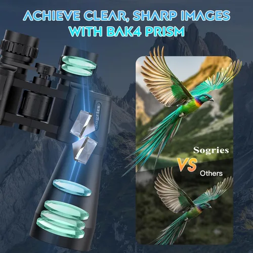 Miniatura 6 de Prismáticos compactos de 20 x 60 para adultos, de alta potencia, impermeables y a prueba de niebla, para observación de aves con visión de poca luz