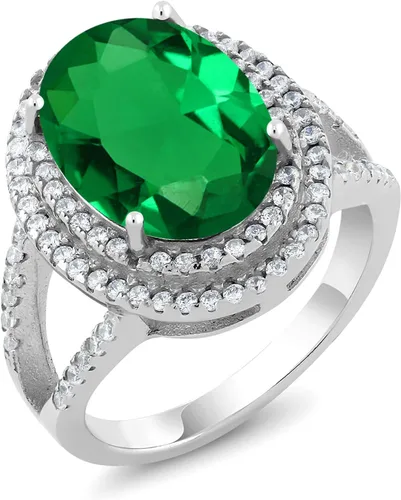 Miniatura 3 de Gem Stone King Anillo de piedra natal ovalada de 0.55 x 0.39 pulgadas para mujer, plata de ley 925, anillo de compromiso de boda para mujer
