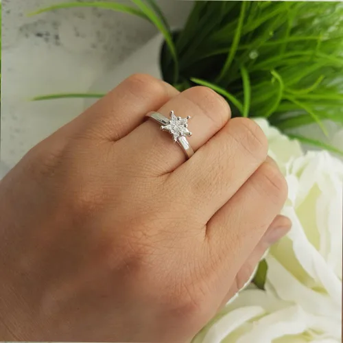 Miniatura 4 de Dazzlingrock Collection - Anillo de compromiso para mujer, 0,20 quilates