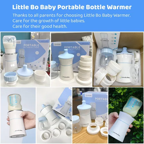 Miniatura 6 de Little Bo Baby - Juego de calentador de biberones portátil, calentador portátil con biberón y adaptador, calentador de botellas de viaje para leche