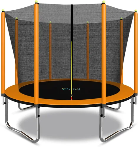 SkyBound Trampoline with Safety Padded Poles - 10ft 12ft 14ft 15ft 16ft Large Outdoor Backyard ASTM Approved Trampolines for Kids & Adults - Heavy