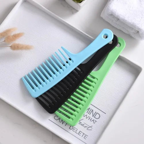 Miniatura 3 de Peine de dientes anchos, peine desenredante grande para mujeres y hombres, cepillo de peinado duradero para tipos de cabello rizado, largo y húmedo