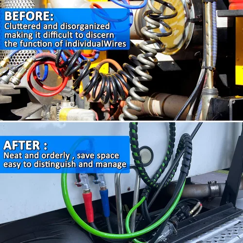 Miniatura 5 de Cable eléctrico de 7 vías de ABS y Power Air Line de 15 pies 3 en 1 con agarre de mango para tractor de remolque semirremolque