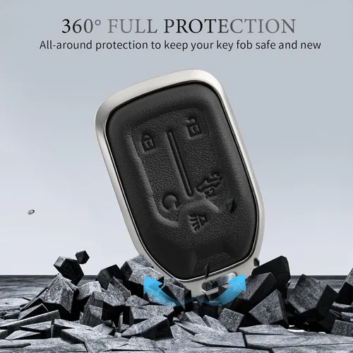 Miniatura 5 de OFFCURVE Compatible con funda para llavero GMC, estuche para llavero para Chevy Suburban Tahoe Terrain Acadia Yukon Silverado GMC Sierra 1500 2500HD
