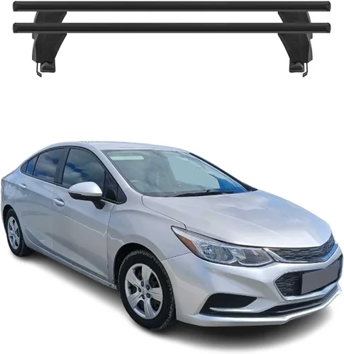 OMAC Barras transversales superiores para Chevrolet Cruze Sedan 2015-2019 2 piezas de aluminio negro antirrobo para viajes, kayak, canoa, surf,