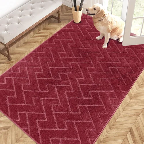 Miniatura 21 de PURRUGS Alfombra de fácil cuidado de 6 x 9 pies, antideslizante, lavable a máquina, tapete para puerta de perro, resistente a las manchas