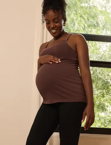 Miniatura 19 de Motherhood Maternity Camiseta sin mangas de lactancia con clip para mujer con correas ajustables y brasier integrado para lactancia materna