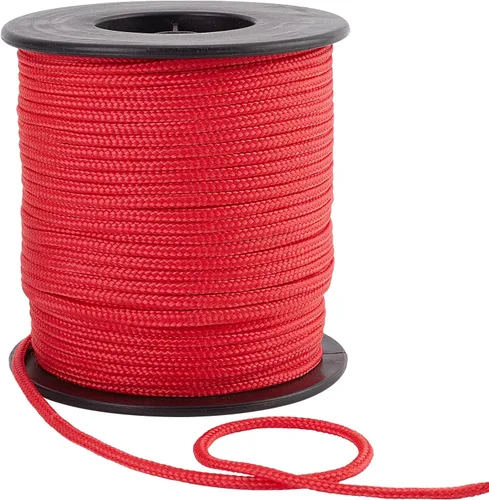 PH PandaHall Cuerda de paracaídas roja de 0.118 in, 54 yardas, cuerda de nailon trenzada para persianas, cuerda de repuesto para campanillas de