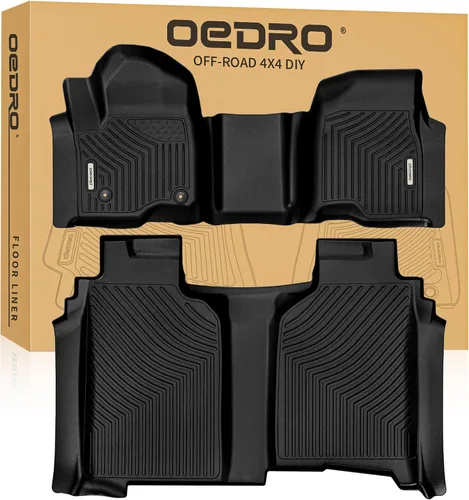 Miniatura 10 de OEDRO Alfombrillas de suelo aptas para Chevy Silverado/GMC Sierra 1500 2019-2026, 2500HD 3500HD 2020-2026, cabina doble con asientos de banco