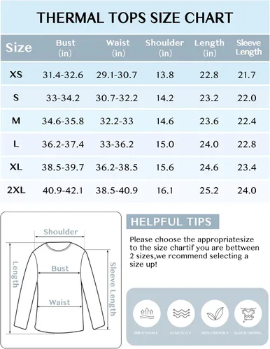 Miniatura 5 de Women's Long Sleeve Thermal Underwear Lightweight Compression Baselayer Shirt Women Clothing Premium Comfort Winter Tops