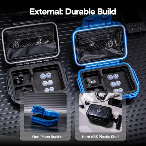 Miniatura 6 de Linsoul Kiwi Ears SONICAP - Estuche impermeable para auriculares, caja de almacenamiento rígida para IEM con forro de EVA, bolsa de transporte dura