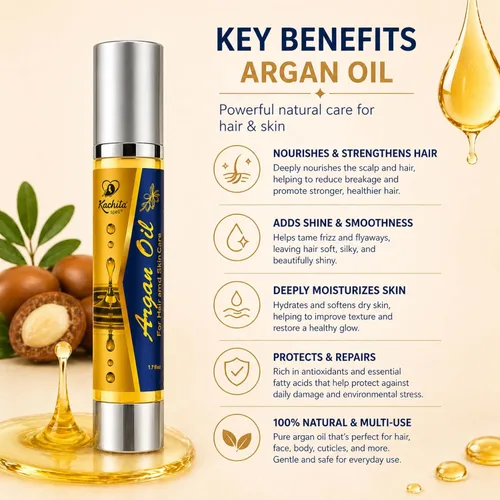 Miniatura 2 de Kachita Spell Aceite de argán marroquí para cabello y piel de grado premium 100% puro hidratante para cabello seco