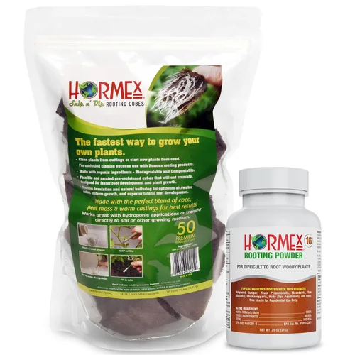 Miniatura 8 de Hormex Cubos de enraizamiento – Tapones de turba y coco para clonar plantas de esquejes y semillas – Iniciador de plantas orgánicas para un fuerte
