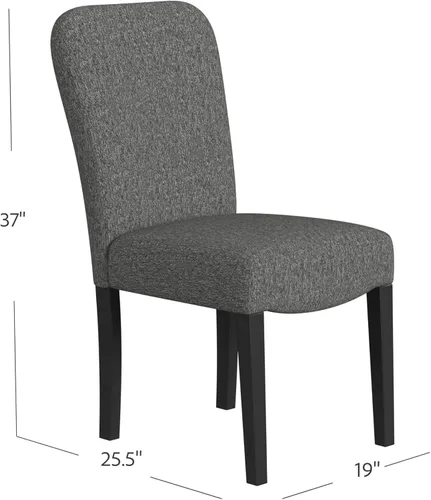 Miniatura 14 de Homepop Silla de comedor con detalles festoneados, sillas de comedor Parsons tapizadas, muebles decorativos para el hogar, tejido gris claro