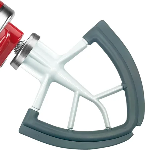 Batidor de borde flexible para KitchenAid de 4.5/5 cuartos de galón con cabezal inclinable, accesorio para batidora KitchenAid, con bordes de Gris
