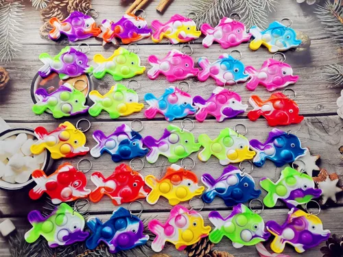 Miniatura 3 de 30 paquetes divertidos de regalo de verano únicos mini peces surtidos juguetes de burbujas para niños, niños, aula, estudiantes, regalos