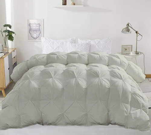 Miniatura 6 de Juego de ropa de cama plisada de 3 piezas de 100% algodón (edredón + 2 fundas de almohada), tamaño individual