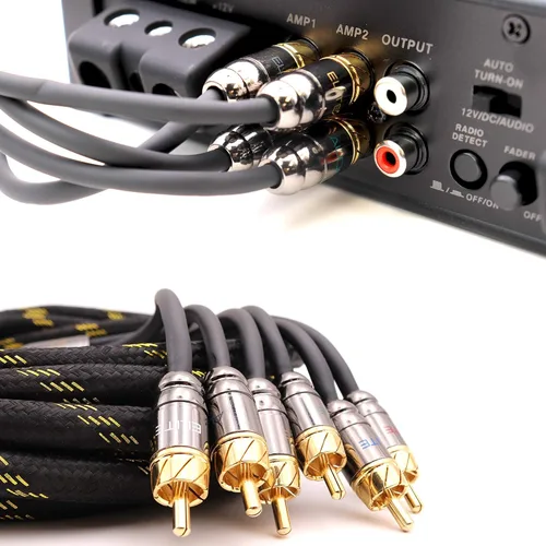 Miniatura 3 de Elite Audio EA-PROK8 + EA-PRO617 Pro Series Kit de cableado de amplificador con combo RCA de 6 canales, 1000 W de potencia máxima, 8GA, cable